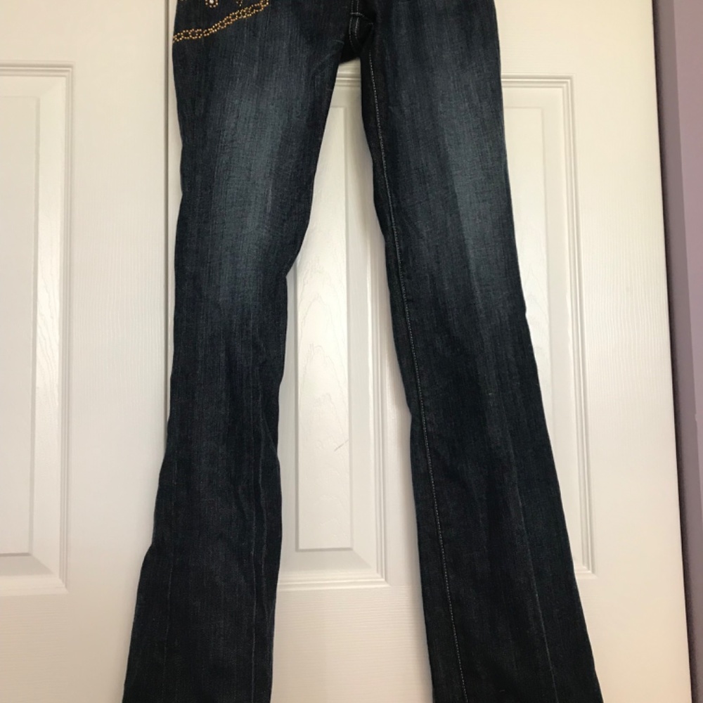 NWT Guess by Marciano Gold Studded Low-rise Jeans Size 26 - Picture 3 of 4